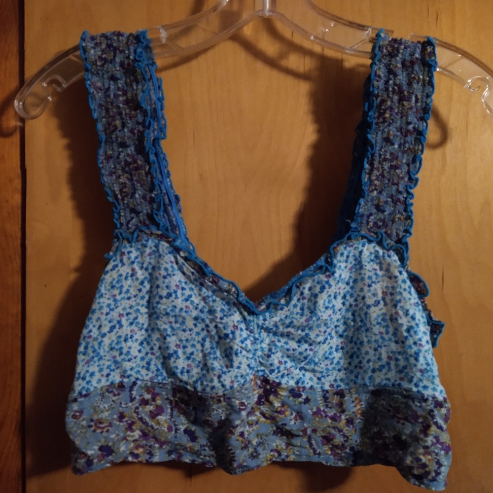 Free People Blue Crop Top XS